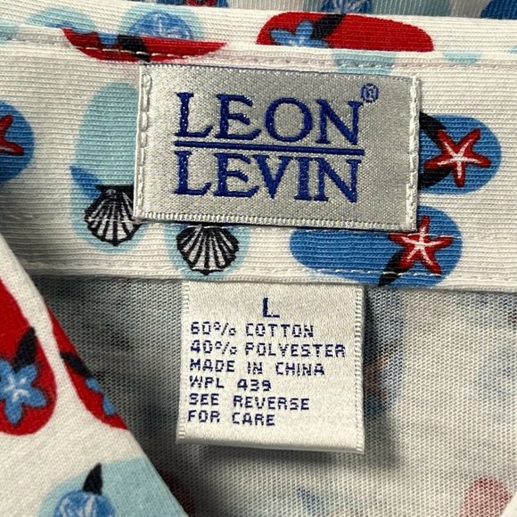 New Leon Levine Polo Shirt Women's Large Short Sleeve Blouse Flip-flop P… - Picture 3 of 9